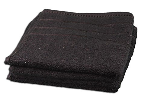 G??zze - Set of 4 Hand Towels, Berlin, 100% Cotton, 50 x 100 cm - Black