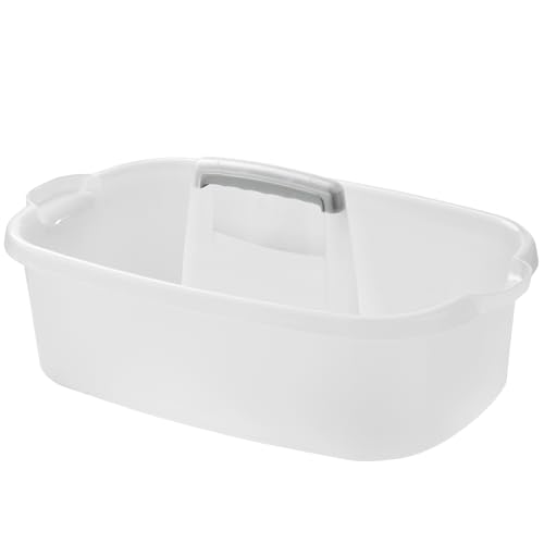 ALINK Cleaning Caddy with Handle, Large Plastic Shower Caddy Basket Organizer for Car, Dorm, Bathroom, Garden, Kitchen, Cleaning Supplies ??? clear