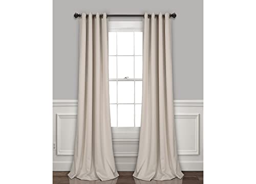 "Lush Decor Insulated Grommet Blackout Curtains Panel Pair, 52"" W x 84"" L, Wheat"