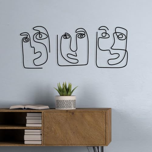 Stylish Black Decorative Metal Wall Accessory, 108 x 48 cm, 100% Metal, 1.2 mm Thickness, Perfect for Modern Home Decor & Office Spaces