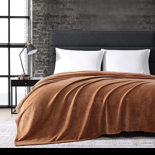 Kenneth Cole Blanket Plush Fleece Bedding, Cozy Home Decor for All Seasons, King, Orange