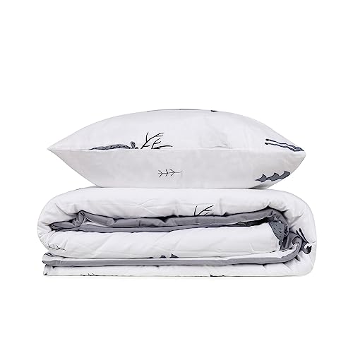 WELL HOME MOBILIARIO & DECORACIÓN Duvet Cover Set + 2 Pillowcases 240 x 220 cm White Grey Black