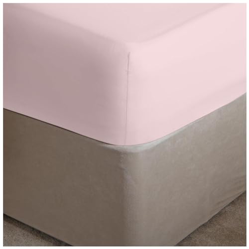 GC GAVENO CAVAILIA Easy Care Percale Extra Deep Fitted, Luxury Soft & Cosy Non Iron Thick Polycotton Bed Sheets, Pink, King