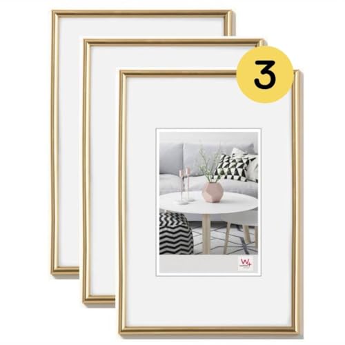 walther Design Picture Frame Gold 20 x 30 cm 3-Pack, Galeria Plastic Frame KG030H3