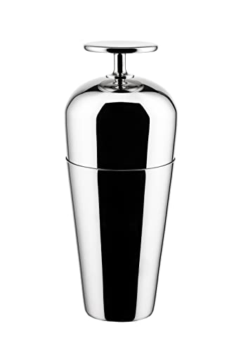 Alessi The Tending Box GIA26 - Parisienne Design Cocktail Shaker, with One Lower and One Upper Glass with Knob, in 18/10 Stainless Steel, 50 cl