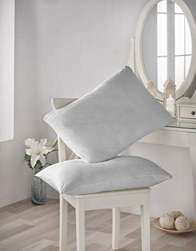 Homefest - Set of 2 cushion covers, jersey made of premium organic cotton, 40 x 80 cm, grey (grey)
