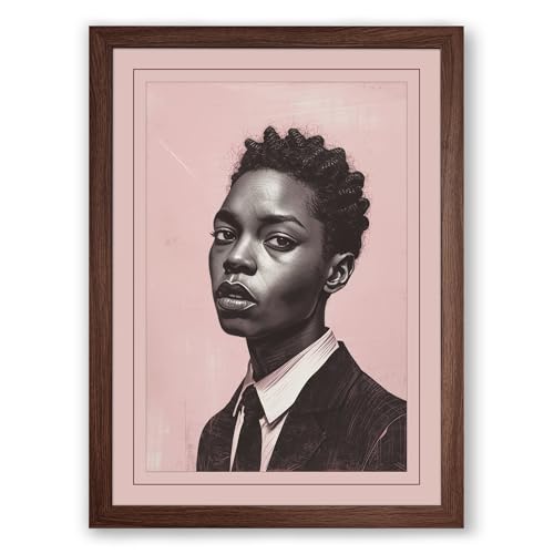 Young Man in Profile Modern Framed Wall Art Print A3 (42×29.7cm) Walnut, Wall Decor for Living Room, Bedroom, Office & Home, Ready to Hang, Art Gift