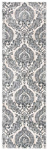 Safavieh Traditional Indoor Woven Runner Area Rug, Isabella Collection, ISA952, in Grey / Ivory, 66 X 213 cm for Living Room, Bedroom or Any Indoor Space