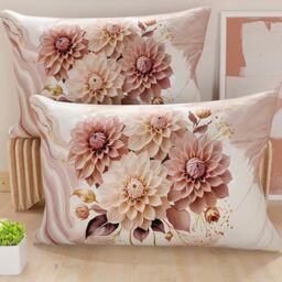 PETTI Italian Artisans - Pair of 80x40 cm Microfiber Cushion Covers, Decorative Pillows for Bedroom, Sofa, Living Room, Set of 2 Cushion Covers, Powder Floral Pillowcase, 100% Made in Italy