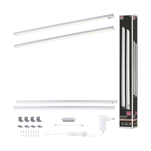 Paulmann 98616 LED Under-Cabinet luminaire Inline 2-Piece Set 2x6W 550x26mm 2x500lm 24V Chrome matt 3000K dimmable