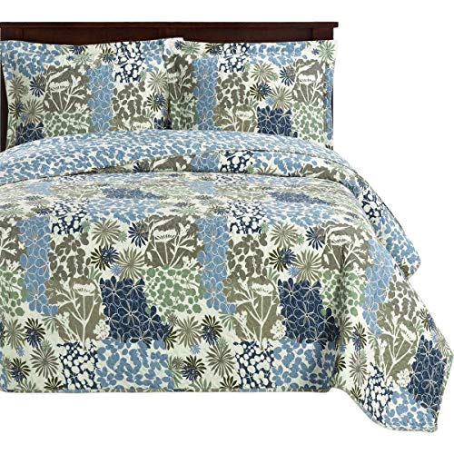 Royal Hotel Elena Oversized Coverlet Set Queen Size ??? Luxury Queen Quilt Bedspread, All Season Soft Filled Quilts, Breathable Bed Spread Lightweight Comforter, 3 Piece Bedding Set