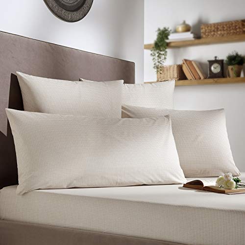 Stanley Hamilton Hisar Cottage Collection Plaid Design Pillowcase, 300 Thread Count 100% Egyptian Quality Cotton Available in (Standard/Square/King Size)