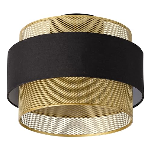 OSRAM Decor Hornet Ceiling Light E27 Black Gold 300mm, Ceiling lamp, Metal, Textile for Warm Atmosphere
