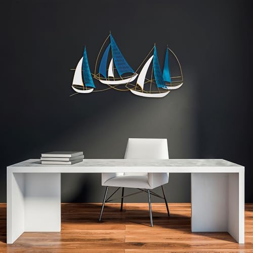 Hand-Painted Decorative Metal Wall Accessory, 126 x 70 cm, 100% Metal (1.5 mm), Unique Design, Lightweight (2.31 kg), Perfect for Home Decor