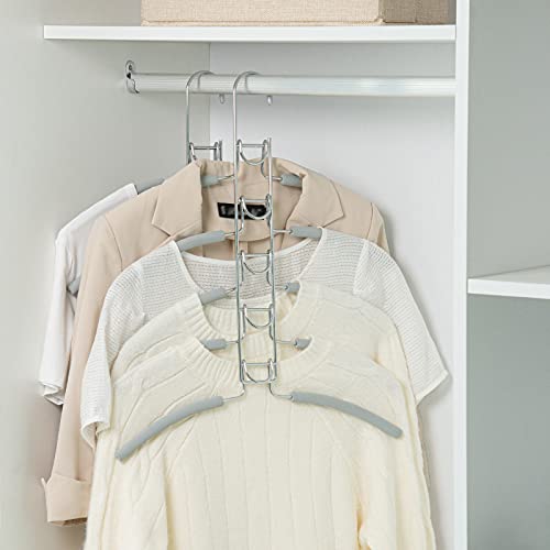 Nature Smile No Shoulder Bump Multiple Sweater Coat Clothes Hangers,Multi Layers Space Saving T Shirt Blouse Rack