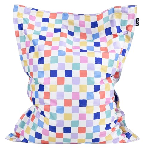 Bean Bag Bazaar Kids Bean Bag, Confetti Multicolour, Outdoor Floor Cushion with Water Resistant Fabric, Large Beanbag with Filling Included, 125cm x 100cm, Kids Garden Chair, Outdoor Furniture