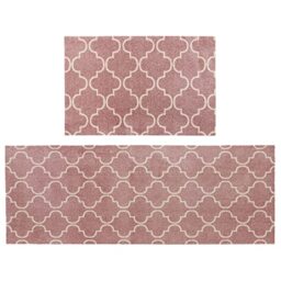 JVL 'Mega Machine Washable Doormat and Runner, Rose Lattice
