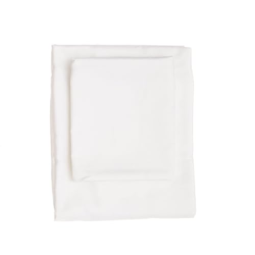 Luxurious Satin Single Fitted Sheet, 100% Cotton, 90 x 200 + 30 cm, 210 Thread Count, White, Soft, Durable, Machine Washable at 30°C, Perfect for Comfort, Twin