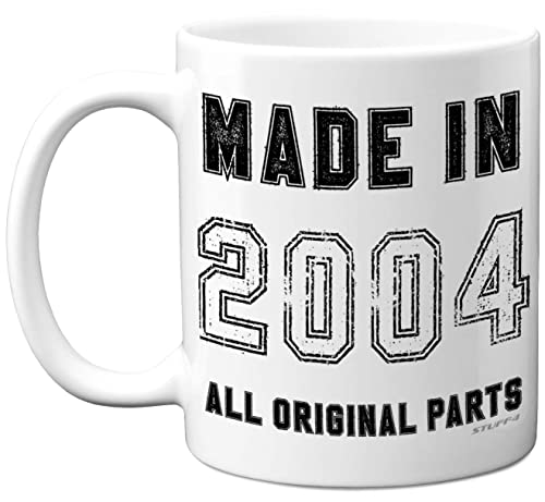 19th Birthday Gifts for Women Men, Made in 2004 Mug, 19th Birthday Mug, Funny Gifts, Birthday Present, Funny Christmas Mugs Gift for Women Men, 11oz White Ceramic Dishwasher Safe Mugs - Made in UK