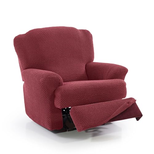 FAVERTI?? Super Elastic Relax Armchair Cover from 70 to 90 cm - Model NOVELE - Dark Fuchsia - Recliner Cover Separate Feet - Quality Protector Jacquard Fabric Cotton Feel