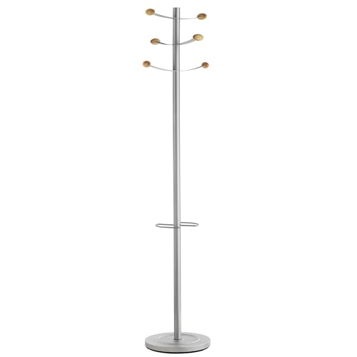 Unilux 175cm Bouquet Coat Stand with Umbrella Stand Steel Grey