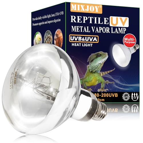 MIXJOY 160W Reptile Heat Lamp Full Spectrum UVA UVB Reptile Bulb UVB Light for Reptiles and Amphibians