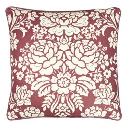 Paoletti Melrose Feather Filled Cushion, Polyester, Mulberry