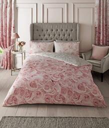 Gaveno Cavailia Luxurious Bellerose Bed Set with Duvet Cover and Pillow Cases, Polyester-Cotton, [ King-Pink ], Polycotton