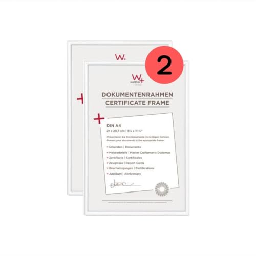 walther Design Picture Frame White 21 x 29,7 cm (DIN A4) Twin Pack, New Lifestyle Plastic Frame KV130WD