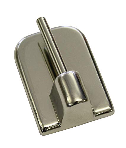 Gardinia 4 x Chrome Curtain Pole Hooks with Steel Pin Self Adhesive Height 11mm