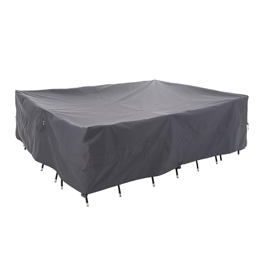 WJ-X3 Large Rectangular Outdoor Sectional Furniture Set Cover Waterproof, Dining Table Cover Wind Resistant, 126W x 84D x 31H in, Grey