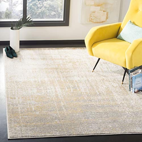 SAFAVIEH Modern Rug for Living Room, Dining Room, Bedroom - Adirondack Collection, Short Pile, in CREMEGold, 155 X 229 cm