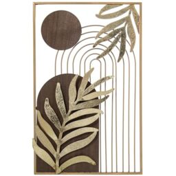 Alexandra House Living Gold Metal Wall Decor 35 x 56 x 2.5 cm