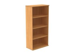 Office Hippo Heavy Duty 4 Tier Bookcase, Book Filing Cabinet, Storage Unit With Adjustable Shelf & Feet, Bookshelf Bookcase Suitable For Home Office & Workplace, Norwegian Beech, 45D x 80W x 160Hcm
