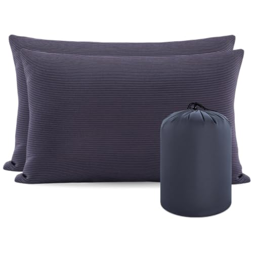 MOON LENCE Moonlence Camping Pillow 2 Pack Compressible Backpacking Pillow for Travel Lightweight Hammock Pillows with Removable Pillow Cover Outdoor Camp Gear S