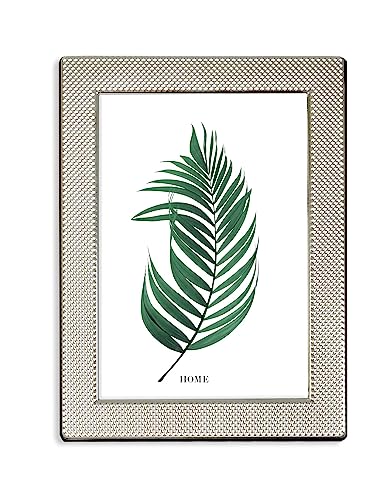 Inov8 Framing Tarnish Resistant Silver Plated Picture Frame - Full Pin Dot Design for 7x5 Inch (18x12cm) Photo