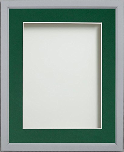 Frame Company Drayton Range 6x4-inch Grey Picture Photo Frame with Bottle Green Mount For Image Size 5x3-inch