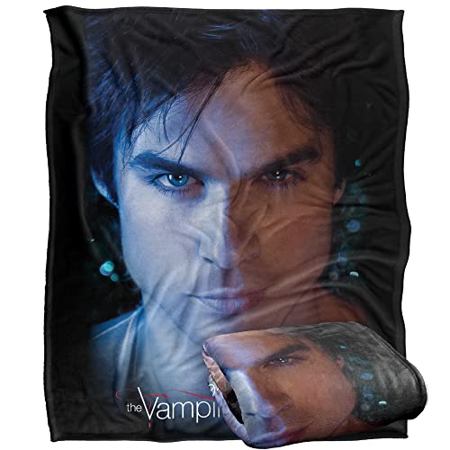 Vampire Diaries Damon Eyes Officially Licensed Silky Touch Super Soft Throw Blanket 152 x 127 cm