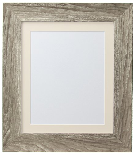 FRAMES BY POST Hygge Picture Photo Frame, Grey Ash with Ivory Mount, 18 x 14 Image Size 14 x 11 Inches