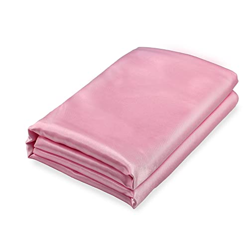 Homiest Pink Satin Flat Sheet, Queen Silky Bed Top Sheet Only - Pure Polyester With Lustrous Finish, Protects Hair And Reduces Facial Wrinkles, Fade And Wrinkle Resistant, Machine Washable