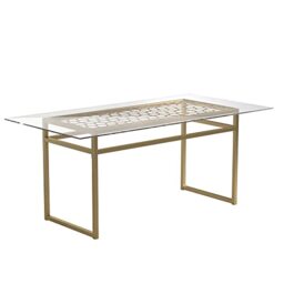 DHP Furniture Juliette Dining Table, Brass
