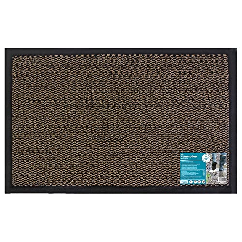 JVL Heavy Duty Commodore Backed Barrier Door Floor Mat, Brown, 40 x 60 cm 01-081BR