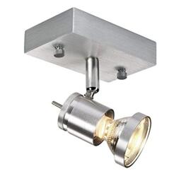 SLV Wall and Ceiling-Mounted Light SOUVEREEN I QPAR51 / Ceiling and Wall Lighting Inside, Surface-Mounted Light, Wall-Mounted Light, Ceiling Spotlight / 75W Aluminium