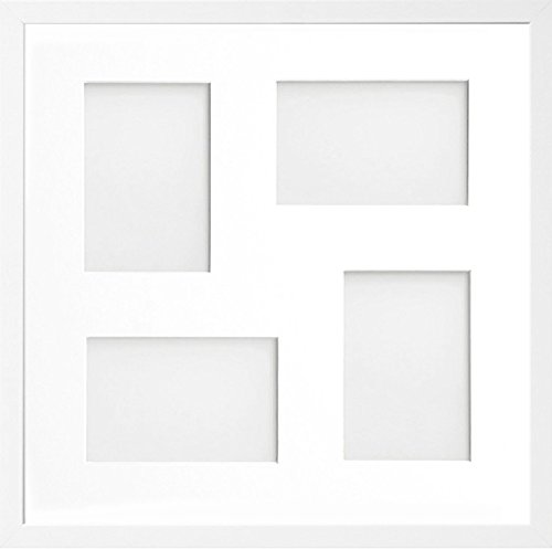 Allington Range 40x40-cm White Picture Photo Frame with White 4-Aperture Mount for Image Size 6x4-inch (Mix)