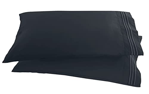 Elegant Comfort 1500 Thread Count Embroidered Egyptian Quality Luxurious Silky Soft HypoAllergenic WRINKLE & FADE RESISTANT 2-Piece Pillowcase