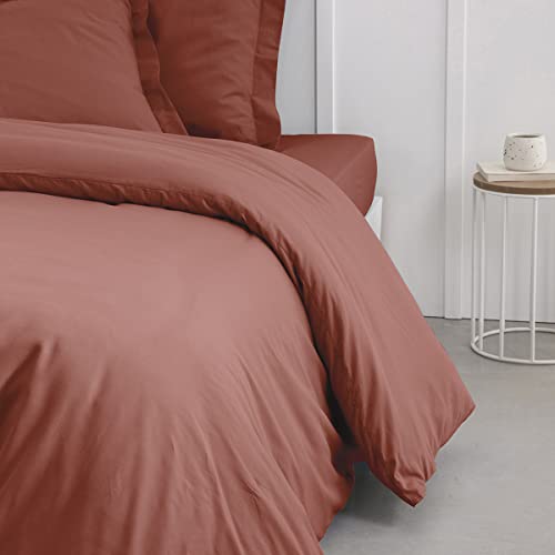 Today Double Duvet Cover 240 x 260 cm Terracotta Cotton