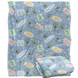 Dont Let The Pigeon Drive The Sleigh Joy Pattern Blue Silky Touch Super Soft Throw Blanket 152 X 127 Cm