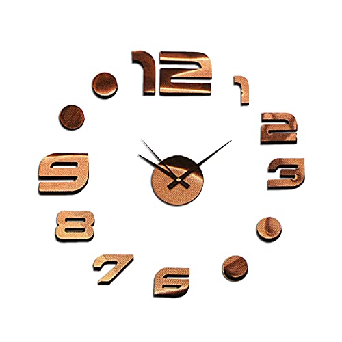 MPM Quality DIY Rose Gold Plastic Wall Clock in Clear Design, Quartz Movement with Stepper Motor, Beautiful Decoration as Kitchen Clock or Wall Clock for Living Room