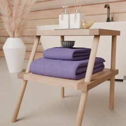 PETTI Artigiani Italiani - 100% Cotton Terry Bath Towels, 2+2 Towel Set, 4 Pieces 2 Face Towels and 2 Hand Towels, Purple Towels