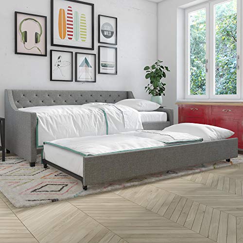 Novogratz Her Majesty Daybed Grey Linen Single